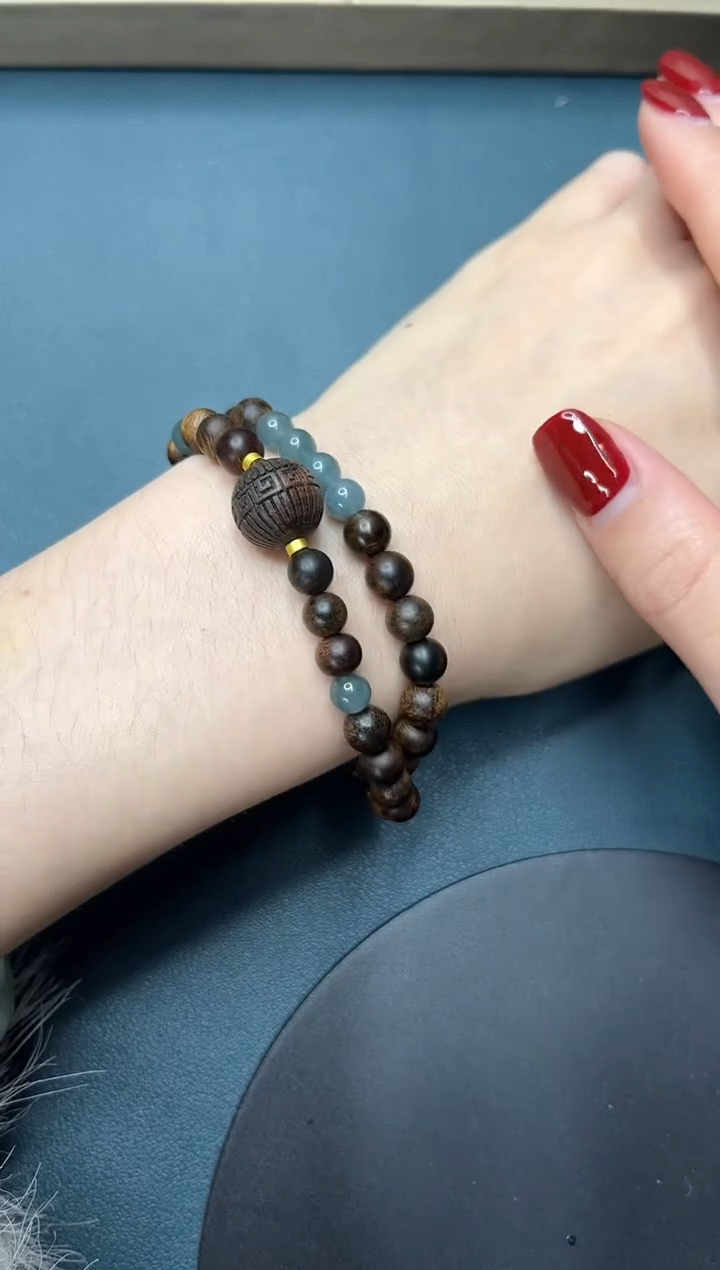 【闪购商品】沉香手串越南芽庄白棋楠沉水级高油老料6mm双圈