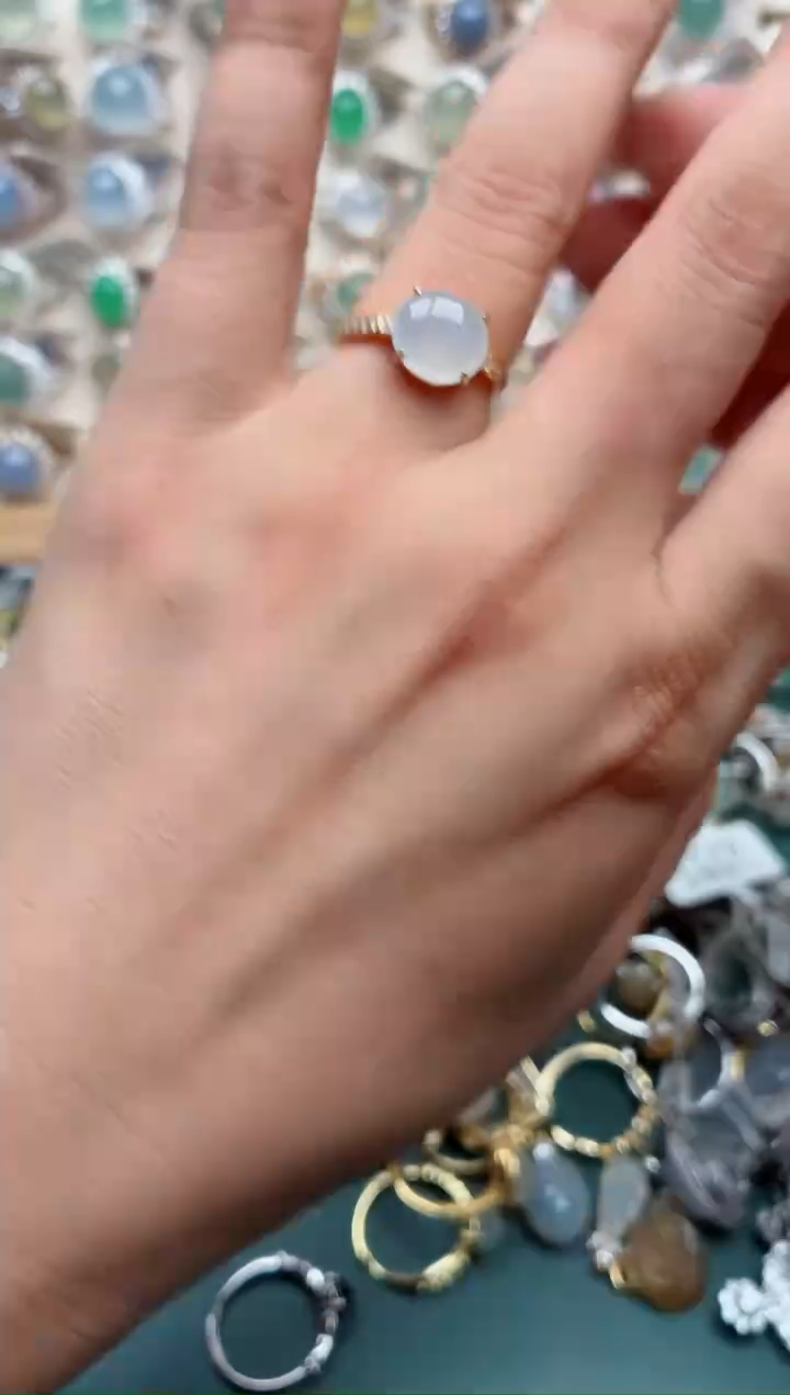 银S925镶嵌戒指翡翠.