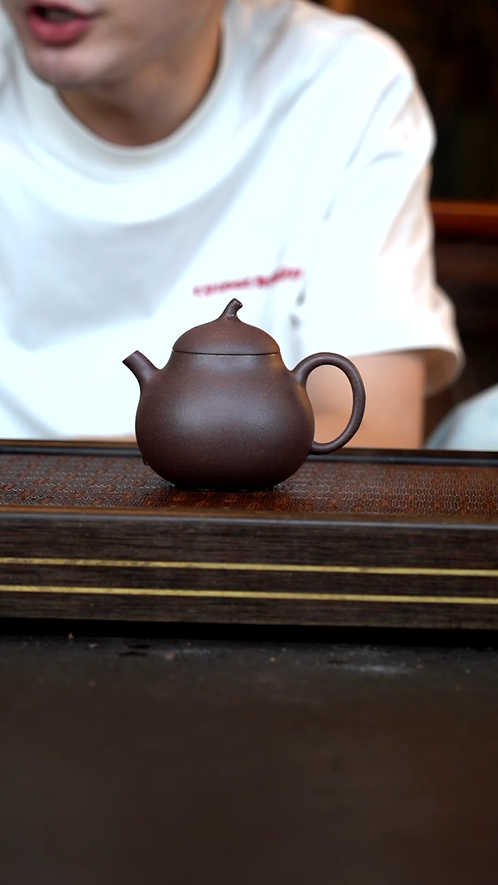 茶壶紫砂  YZ      茄瓜    桃花泥   160cc
