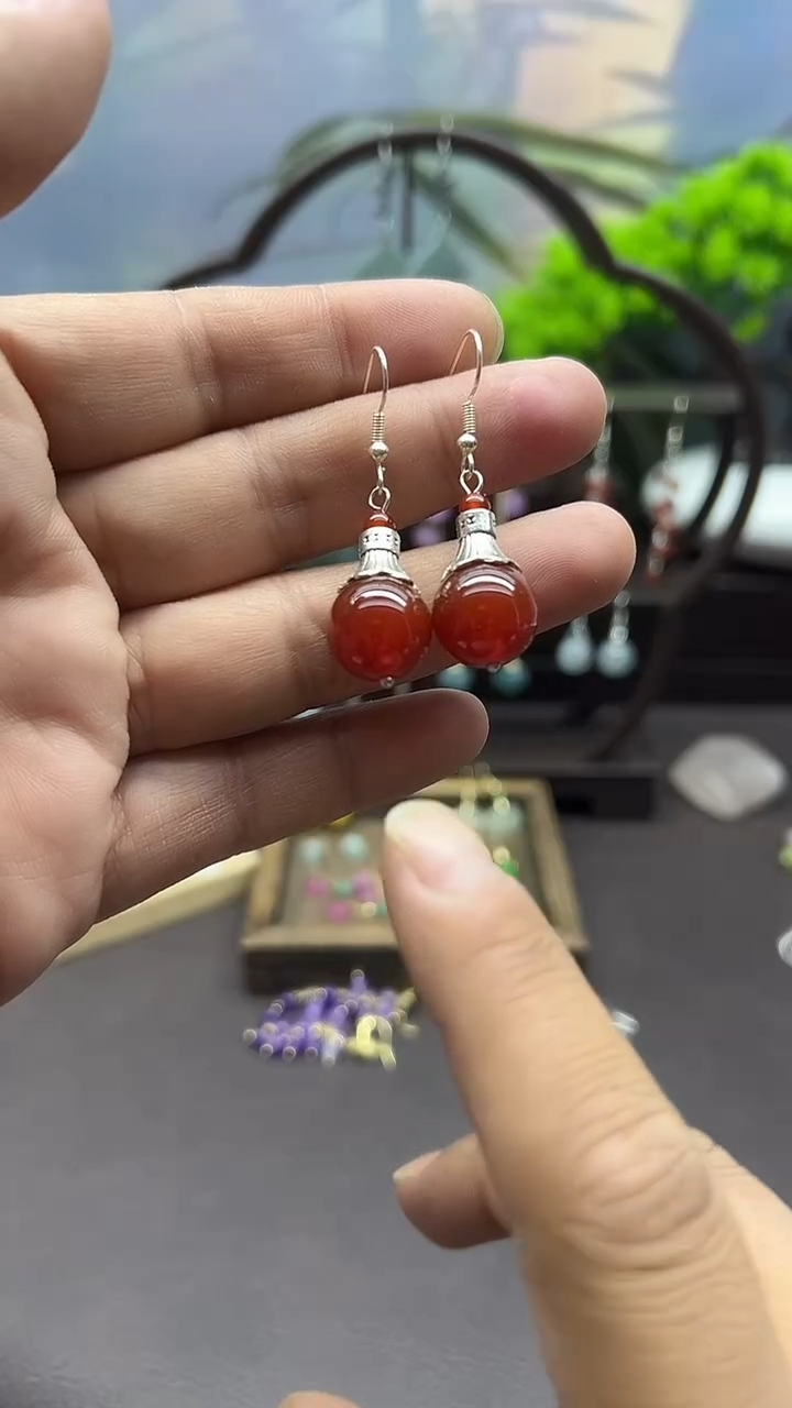 未镶嵌耳环玛瑙/玉髓305