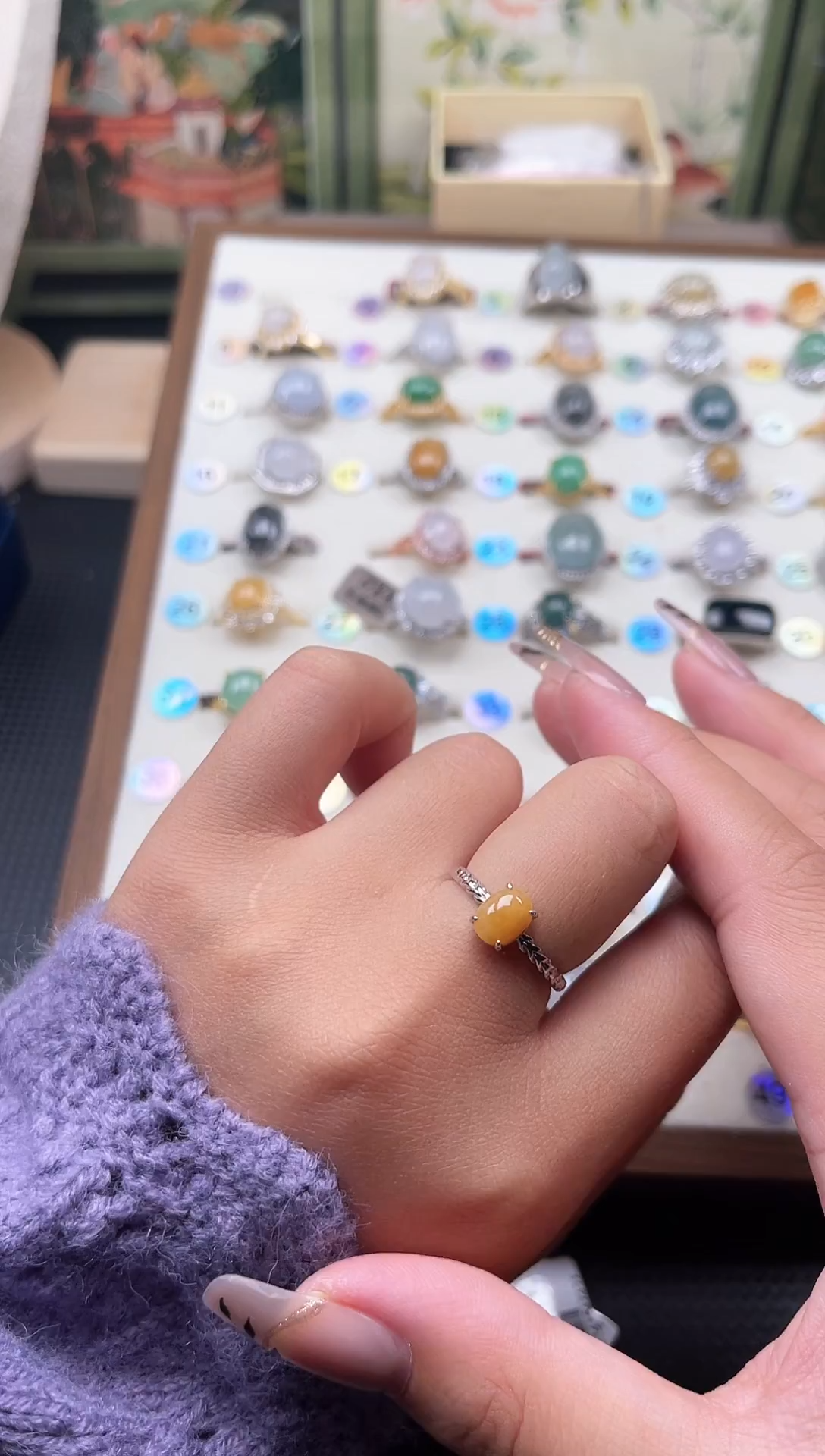 【闪购商品】翡翠戒指银S925镶嵌天然A货翡翠戒指