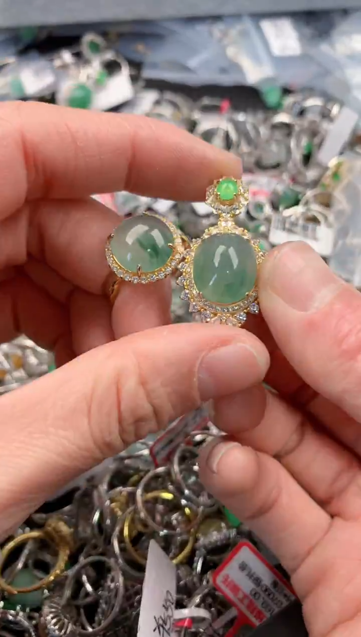 银S925镶嵌戒指翡翠666   8