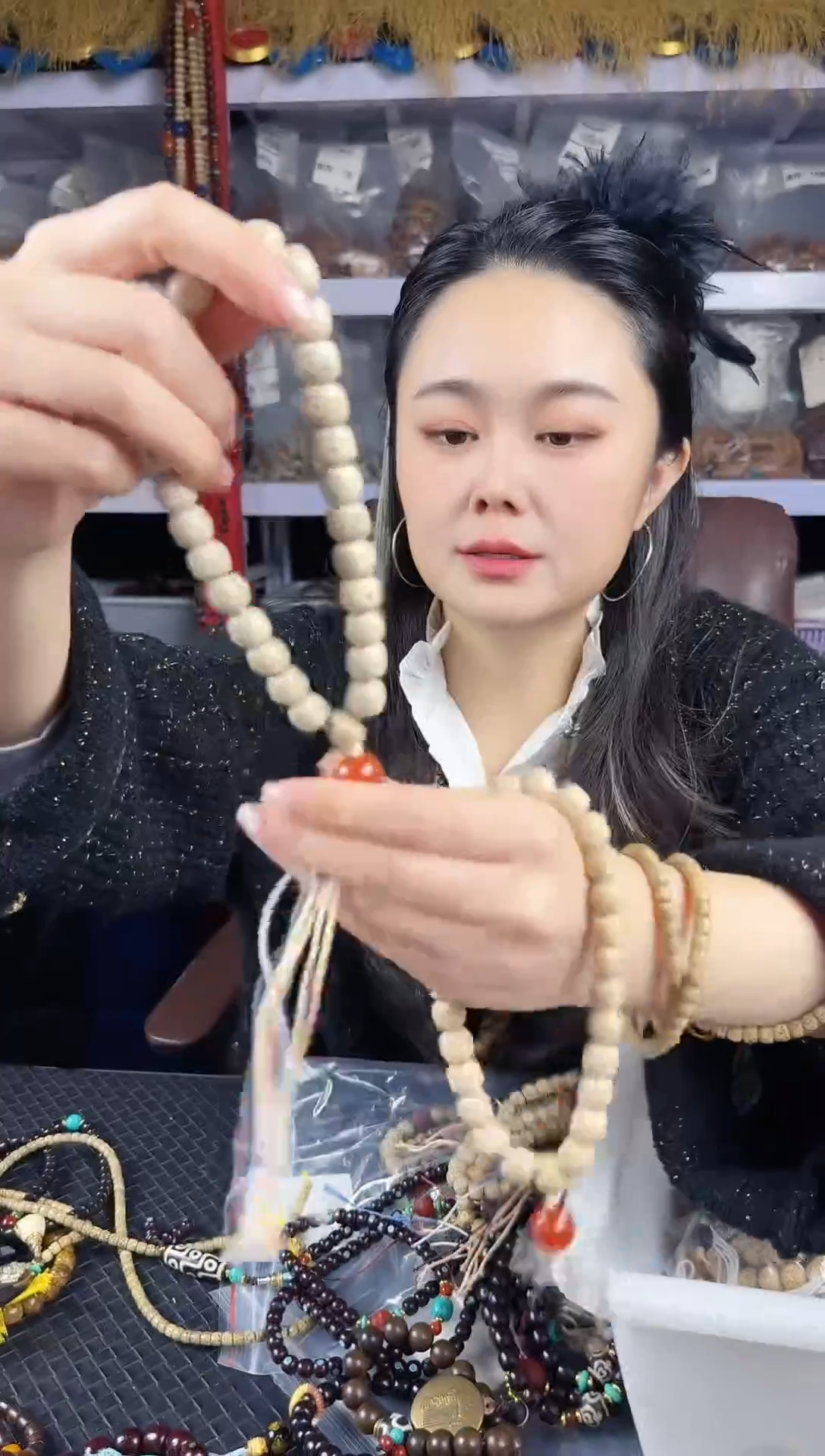 手串星月菩提老陈籽顺白手持
