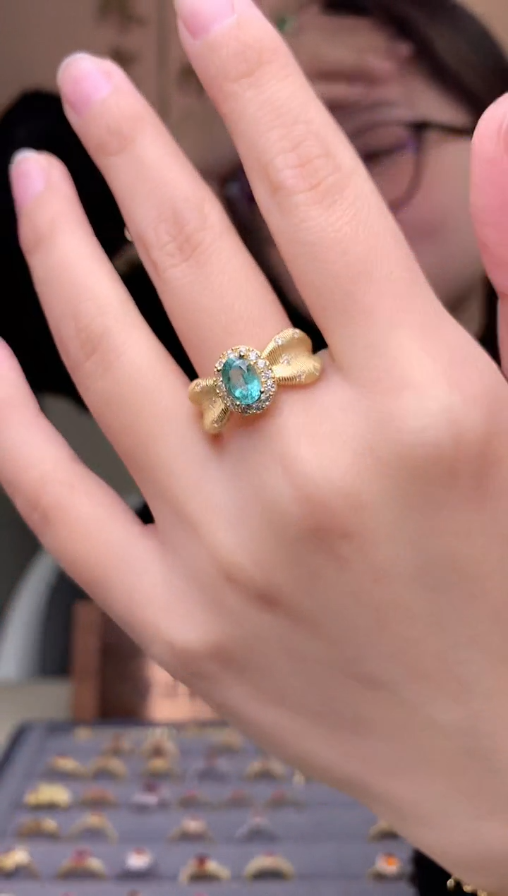 【闪购商品】祖母绿戒指银S925镶嵌戒指