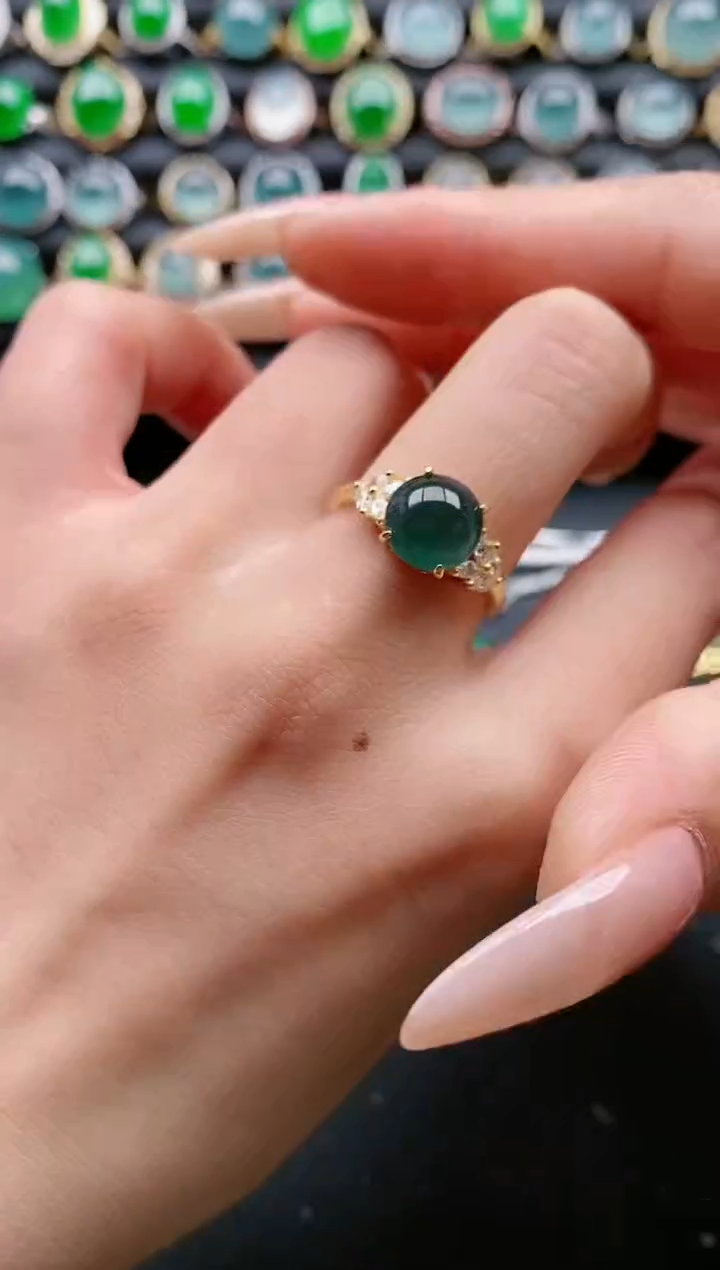 【闪购商品】翡翠戒指银S925镶嵌111111