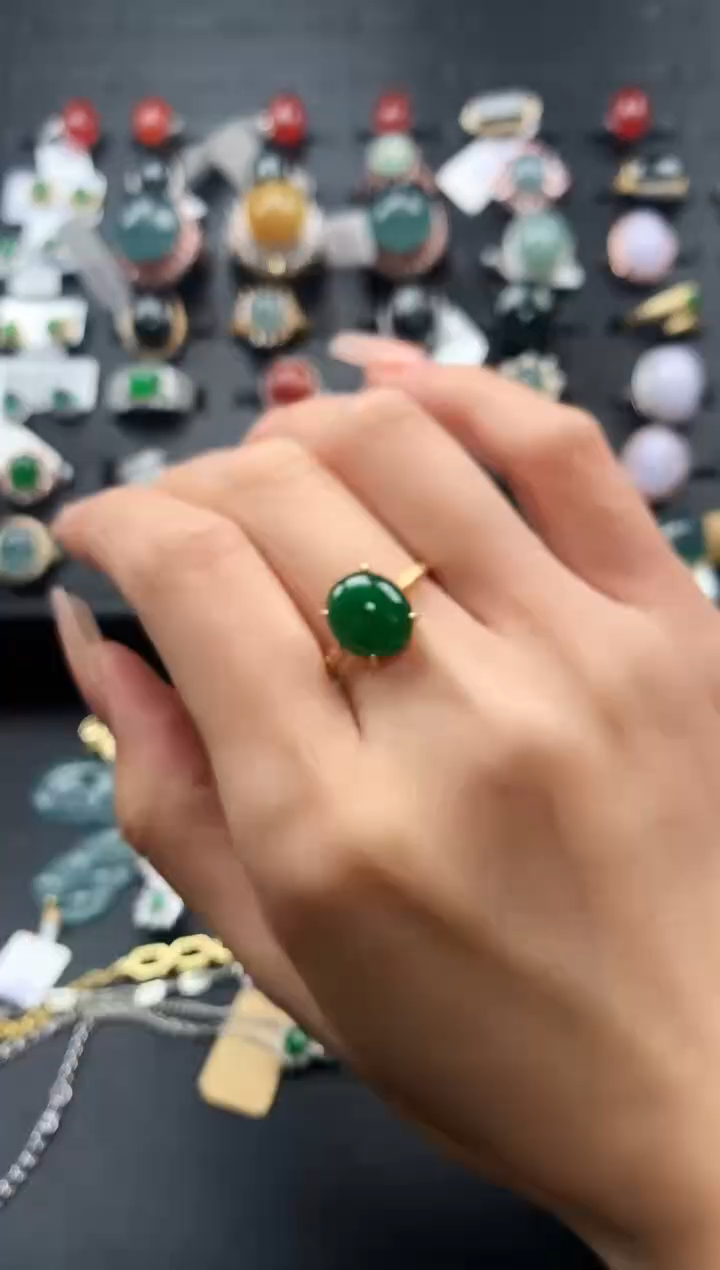 【闪购商品】翡翠戒指银S925镶嵌34645343643643