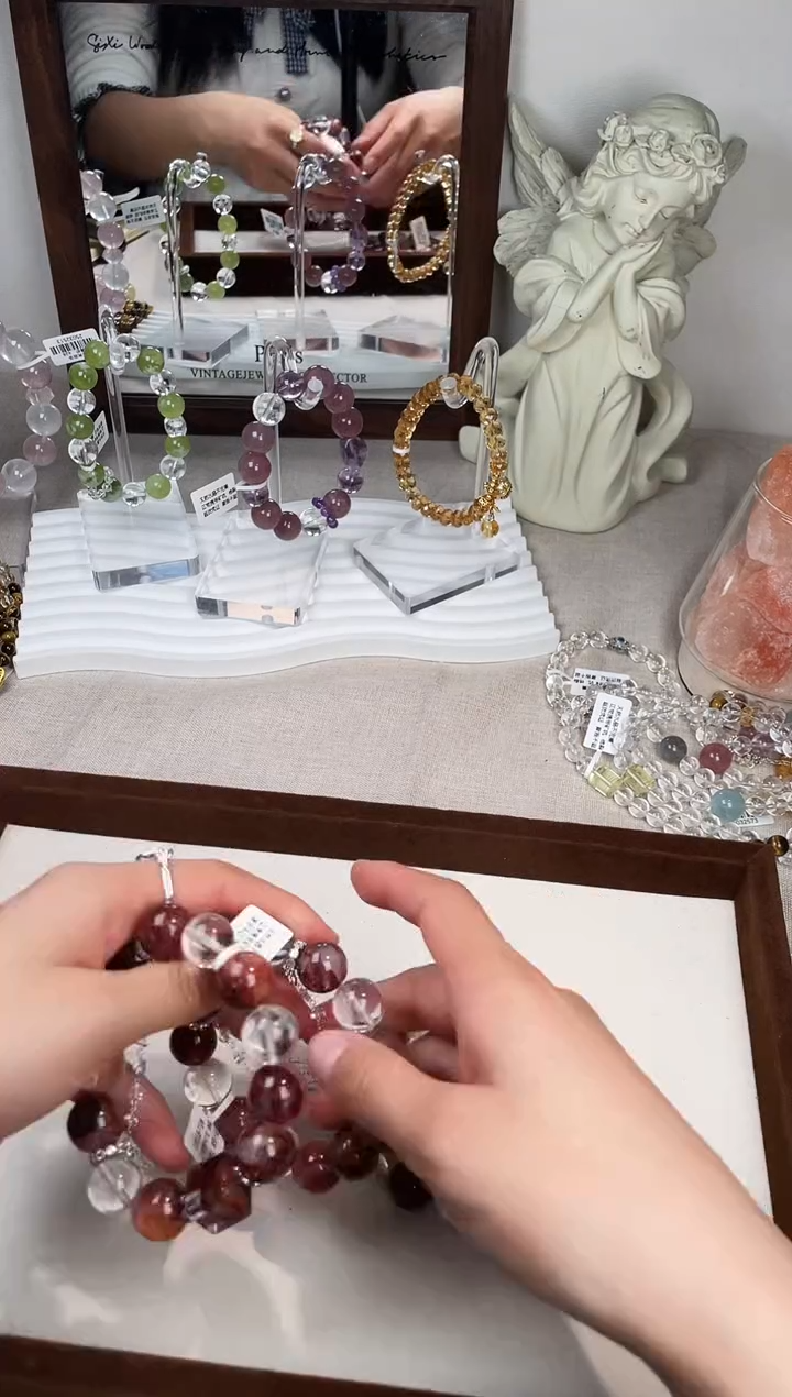 烟晶手链银S925镶嵌星辰