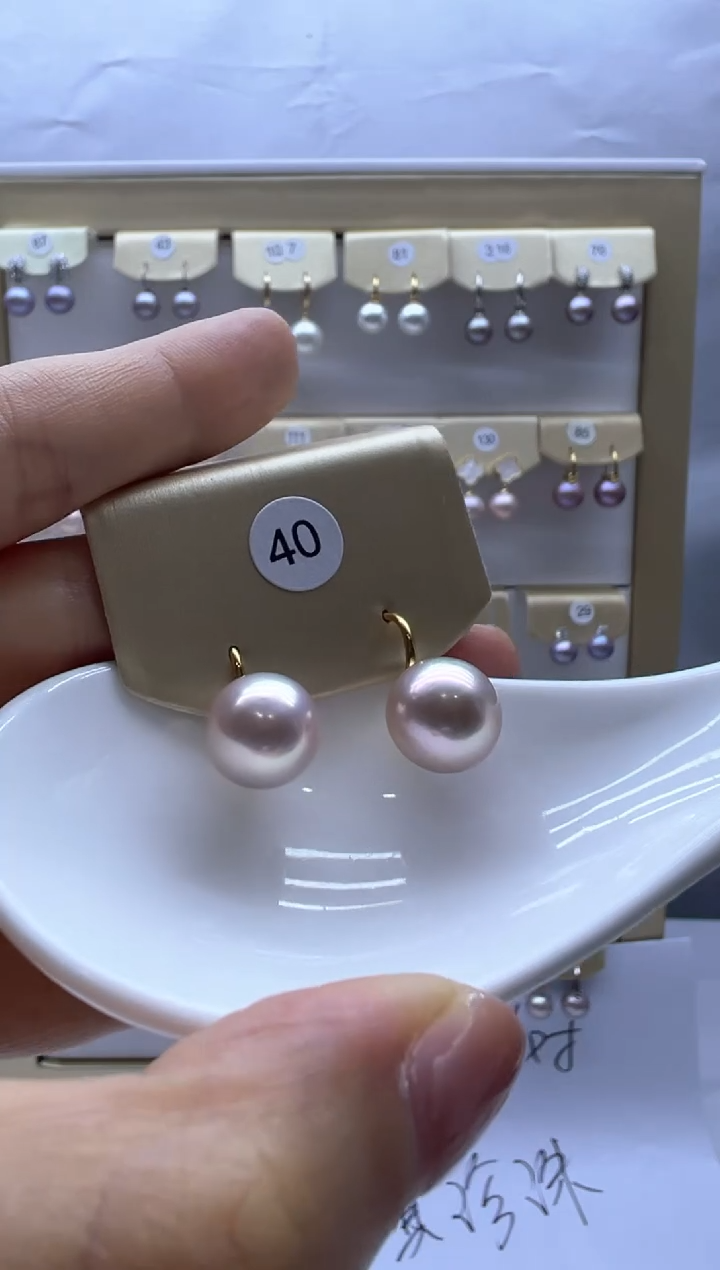 银S925镶嵌淡水珍珠耳饰40