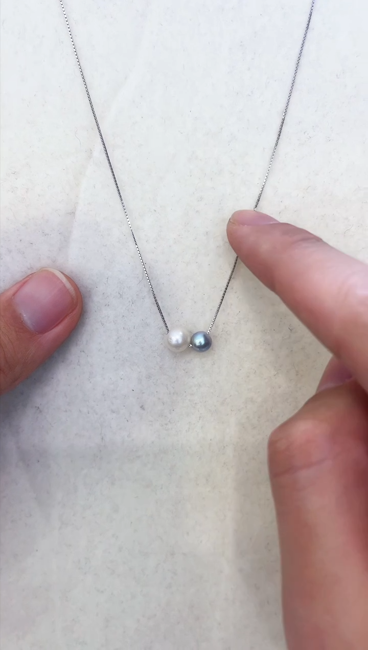 【闪购商品】淡水珍珠耳饰银S925镶嵌双珠路路通