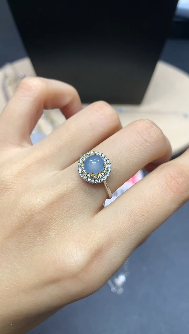 【闪购商品】翡翠戒指银S925镶嵌蛋面【多样性发其一】