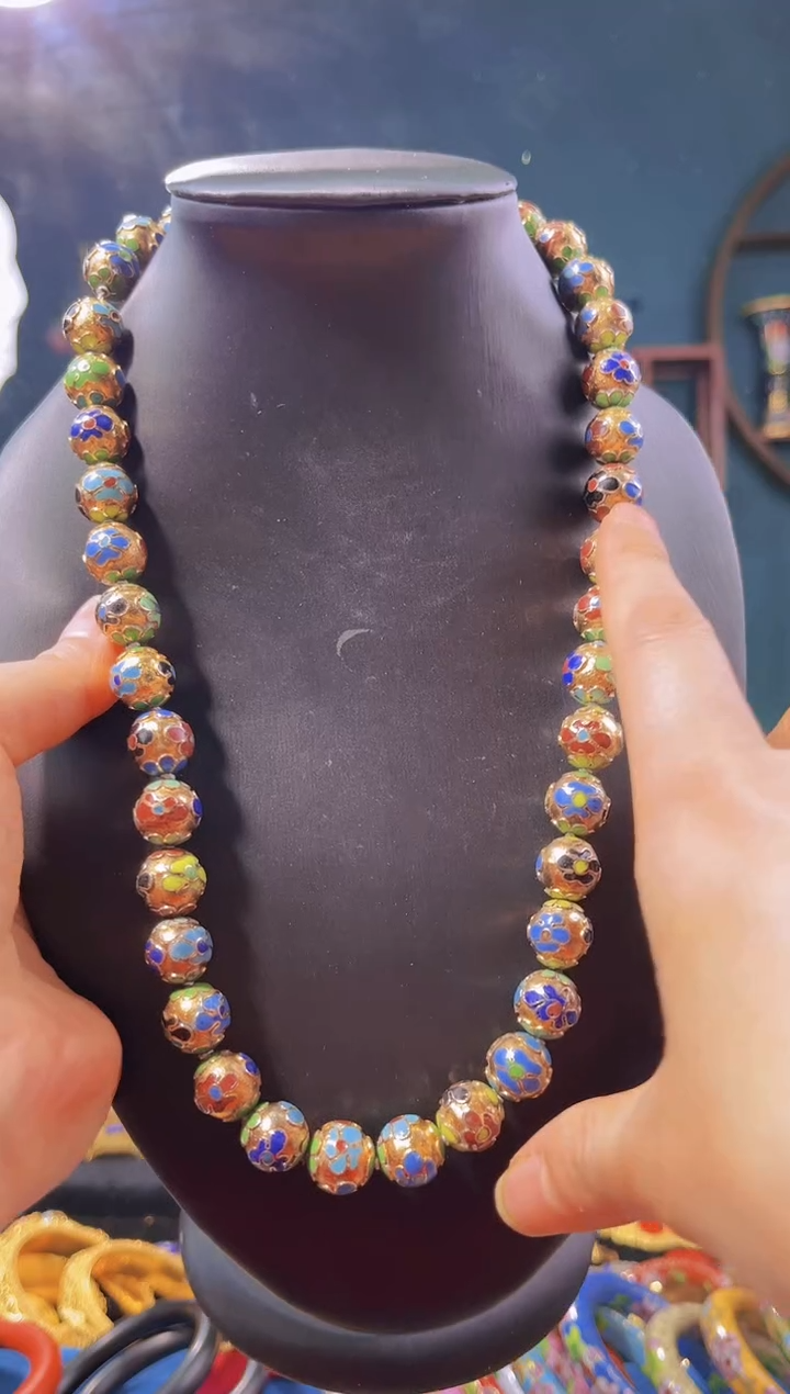 【闪购商品】非遗绝技 景泰蓝金地1.2项链