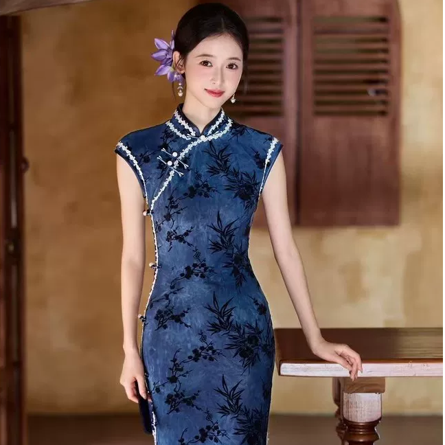 【晚棠】新中式旗袍夏女2025新款日常复古改良国风连衣裙气质长款女