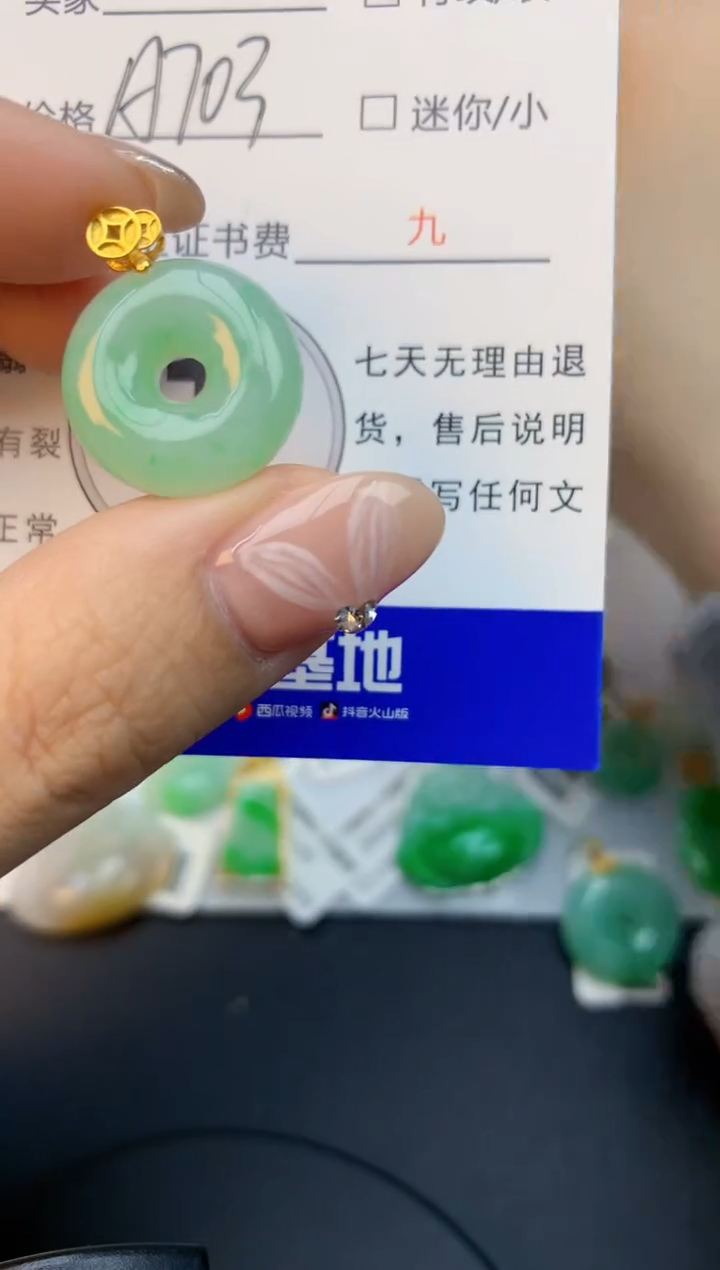 颈饰未镶嵌翡翠天然缅甸a货翡翠百元以上9元证书费自理