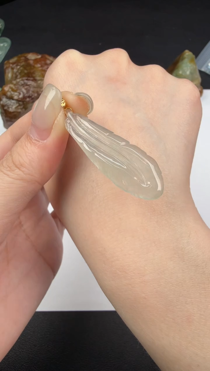 吊坠(不含链)18K金镶嵌翡翠翡翠饰品-126