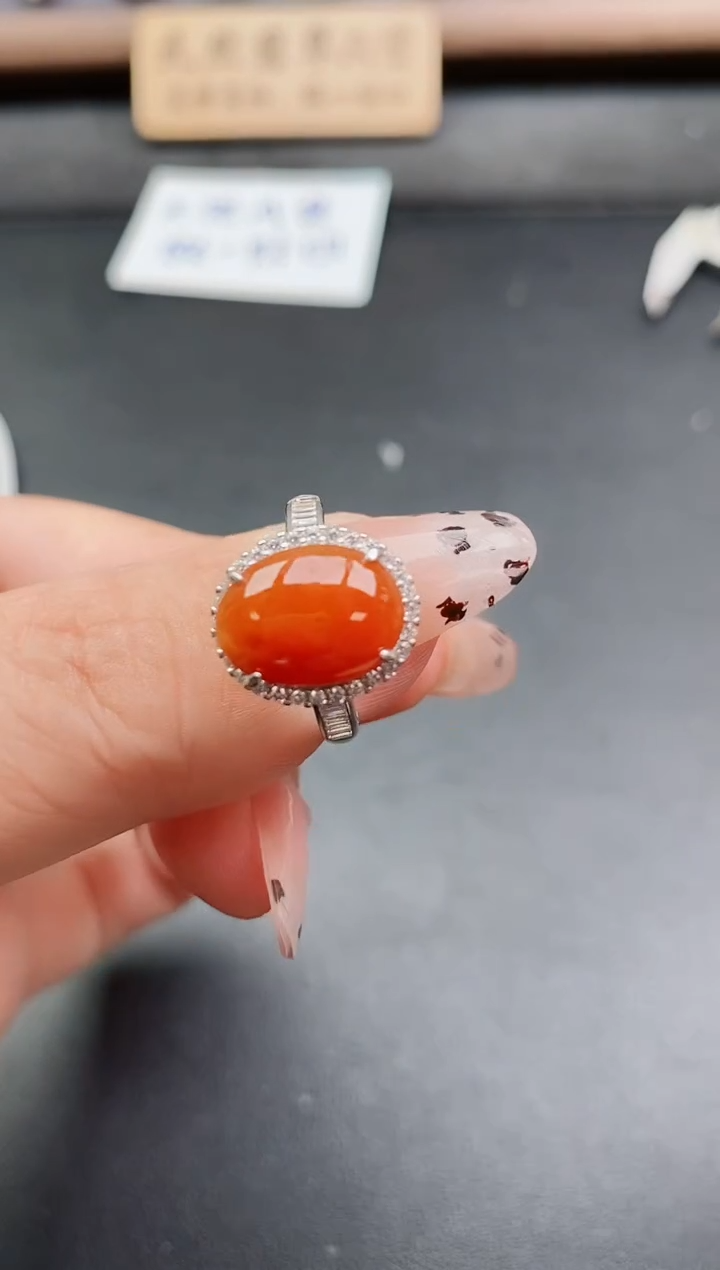 银S925镶嵌戒指翡翠1