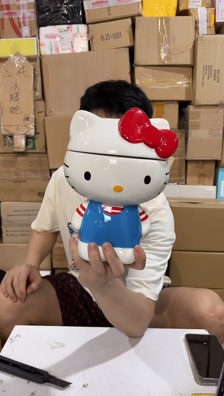 瓷片大号蓝色kt全身罐