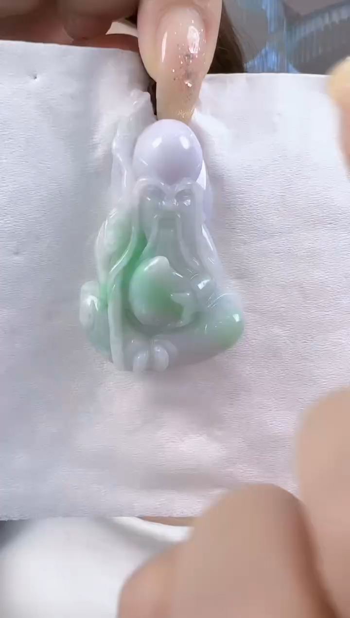 翡翠未镶嵌吊坠(不含链)孤品翡翠A货寿星吊坠