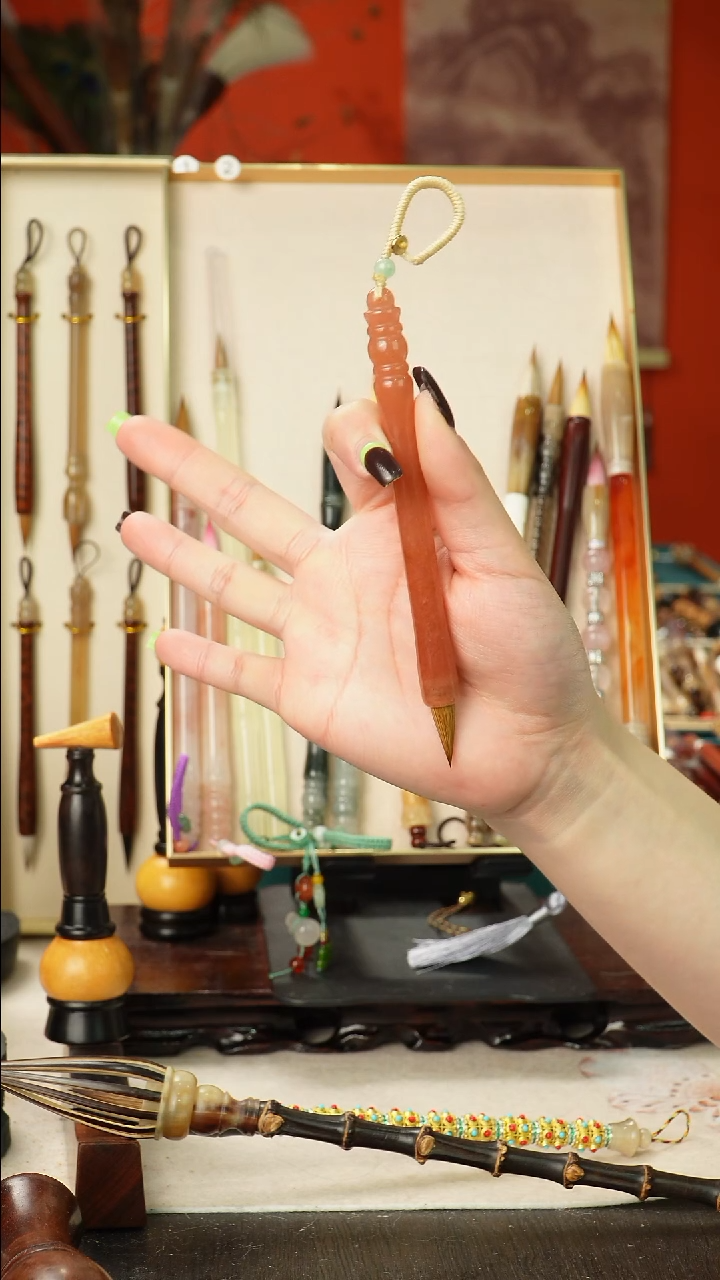 孤品高货毛笔链接 清水试笔 蘸墨不退