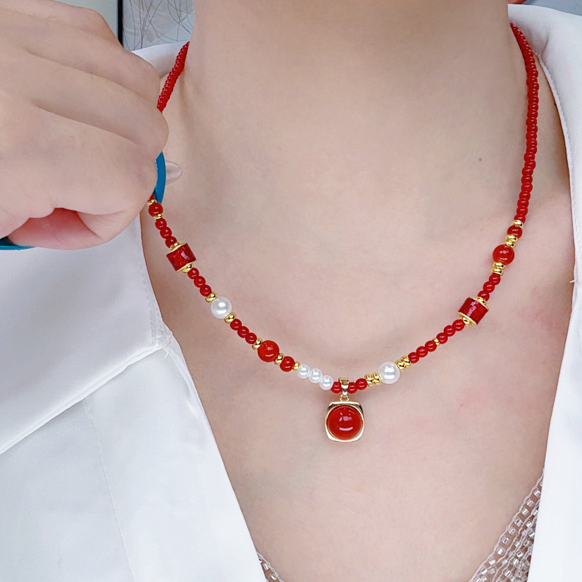 钛钢花岗石项链 原创设计款【红日】时尚高级百搭项链一-101103