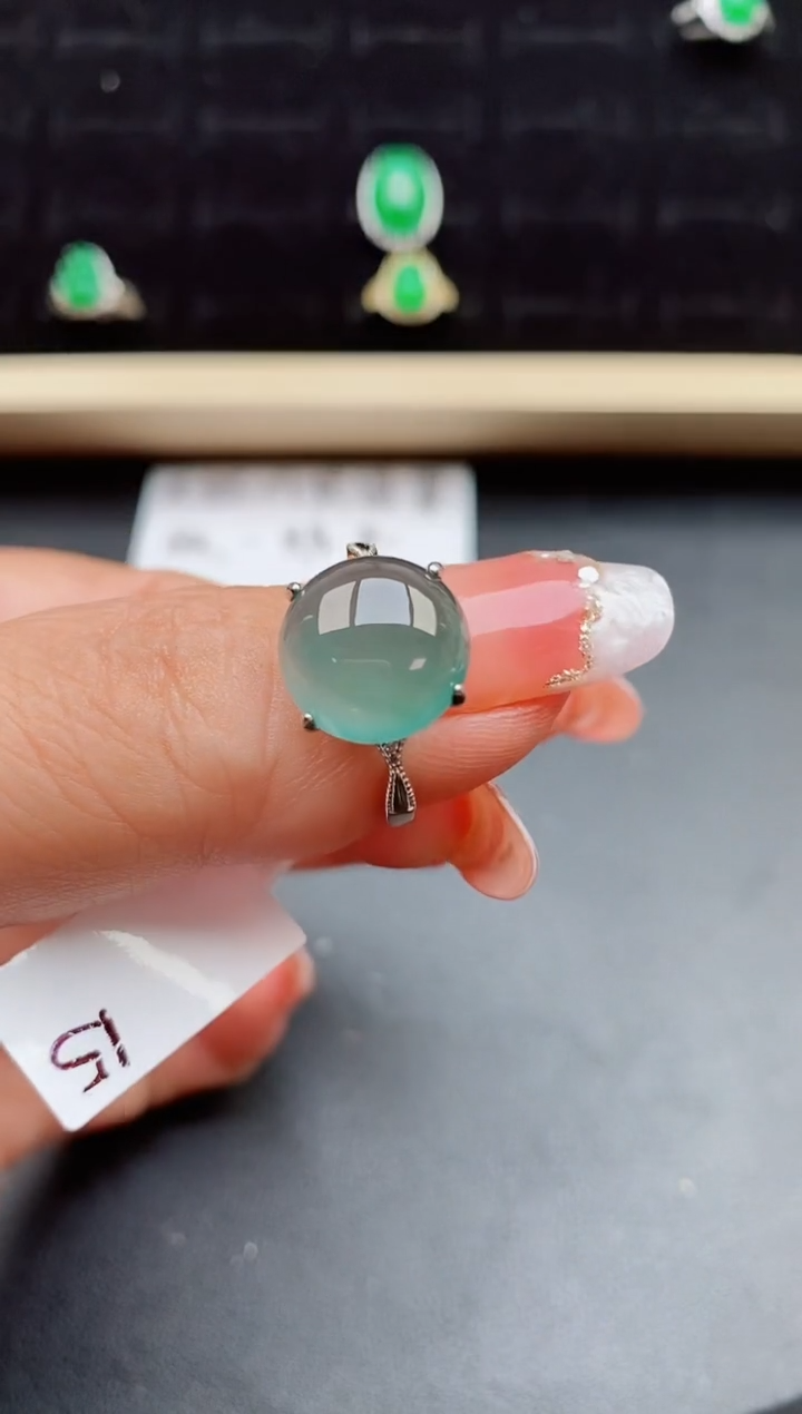 【闪购商品】翡翠戒指银S925镶嵌058080