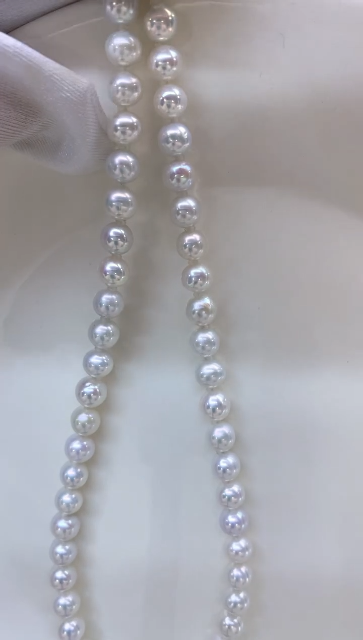 【闪购商品】淡水珍珠项链银S925镶嵌7-8