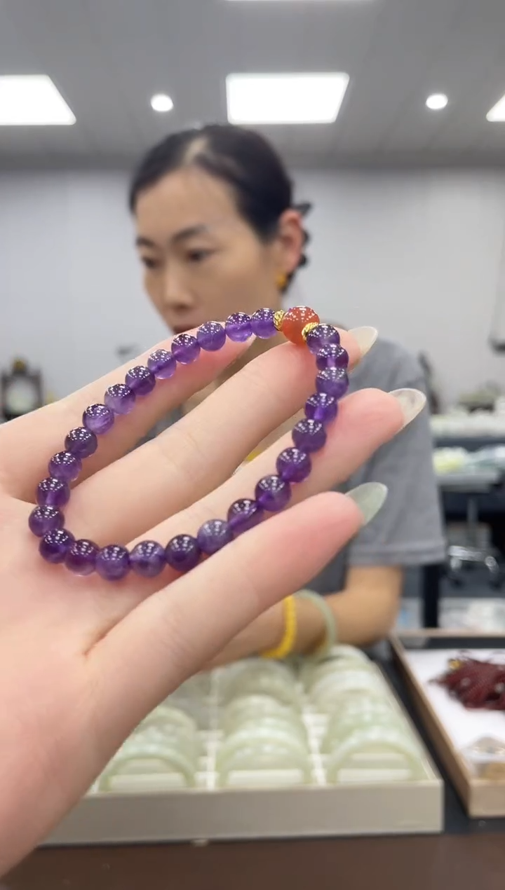未镶嵌手串紫晶多样性发其一z   6mm