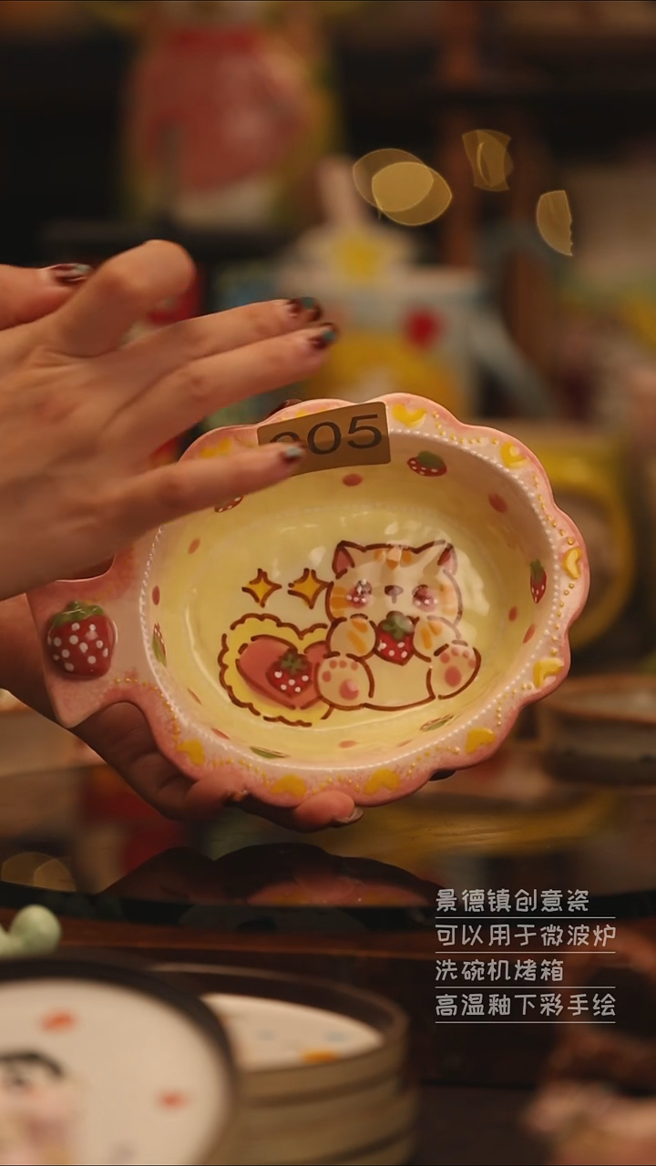 陶瓷景德镇可爱陶瓷釉下彩绘设计师款