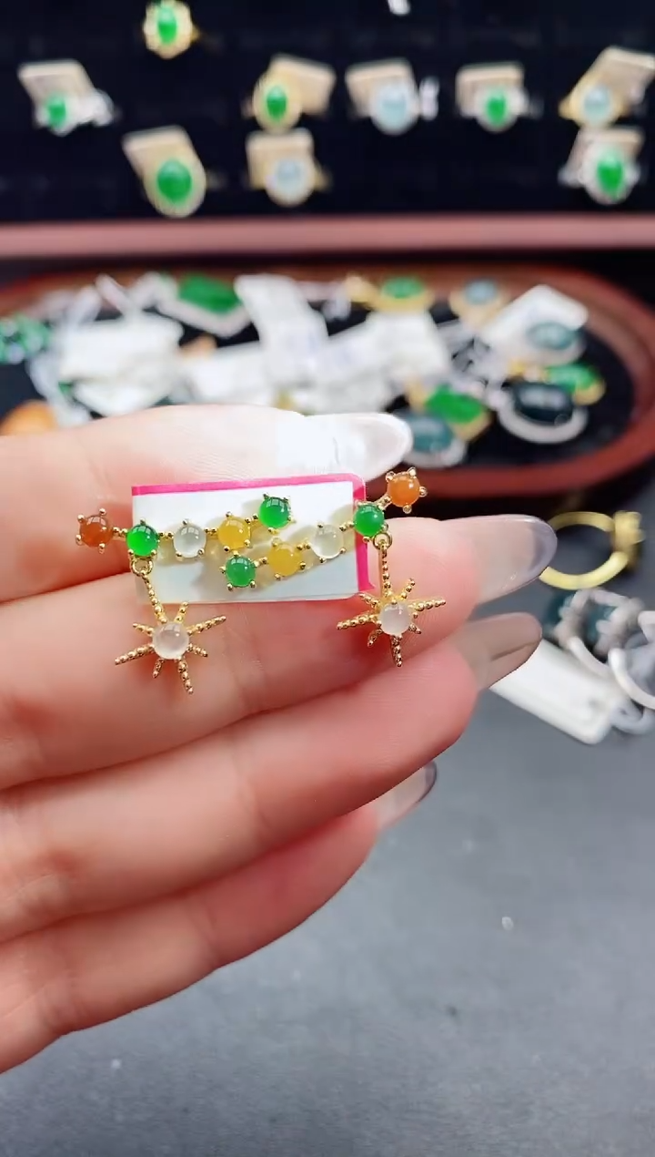 银S925镶嵌戒指翡翠1