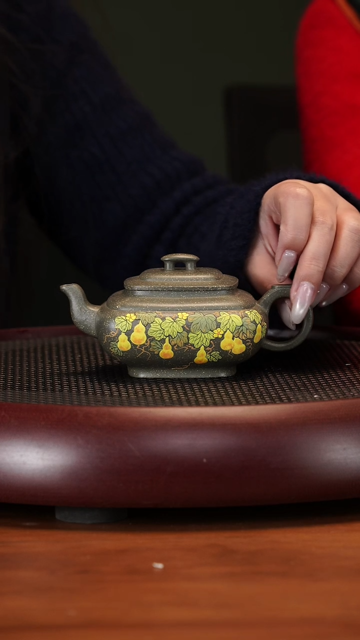 【闪购商品】紫砂茶壶2-43JXF长方上新桥雪花绿泥220c