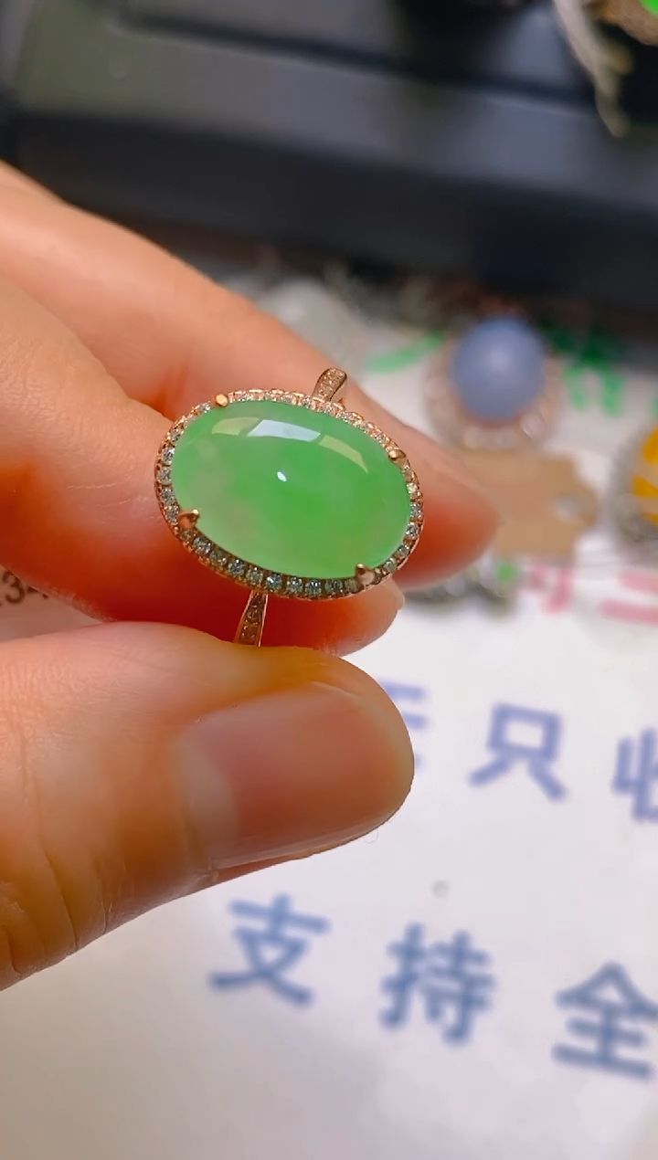 【闪购商品】翡翠耳饰银S925镶嵌天然A货翡翠1