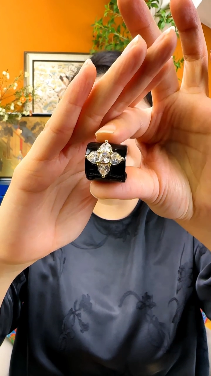 纯铜925银无卷*花耳钉