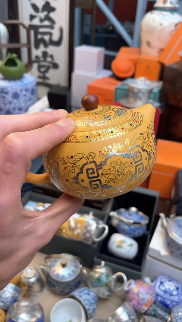 【闪购商品】瓷片@@@@@@@@@@黄金金银错段泥紫砂壶