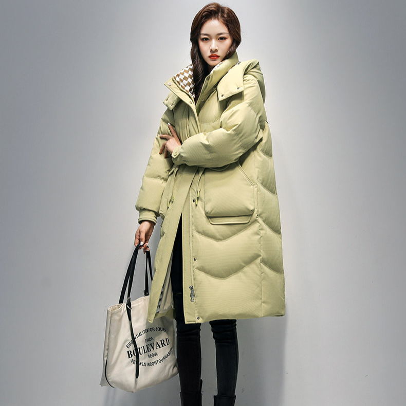 【巴汀品牌】过膝羽绒服女白鸭绒冬季加厚保暖外套女士中长款
