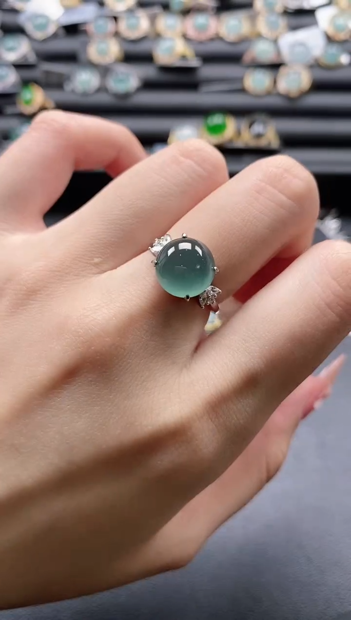 【闪购商品】翡翠戒指银S925镶嵌851511