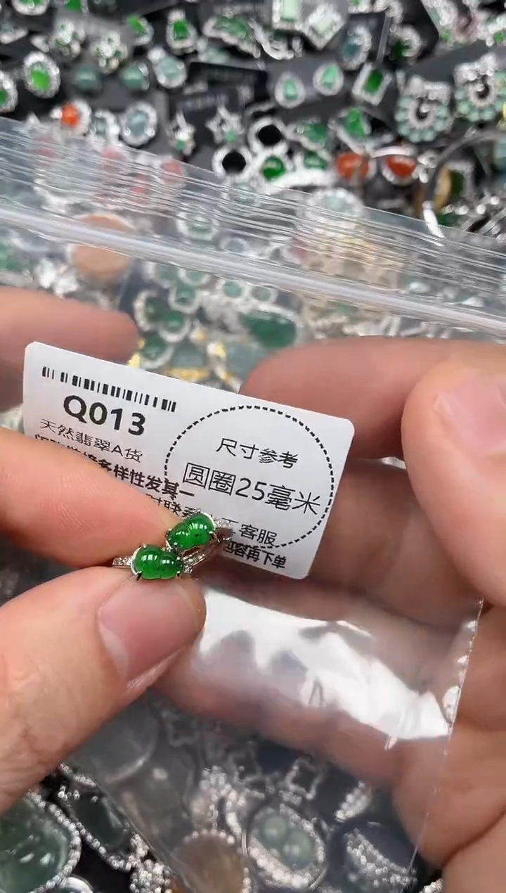 翡翠未镶嵌颈饰Q013耳扣