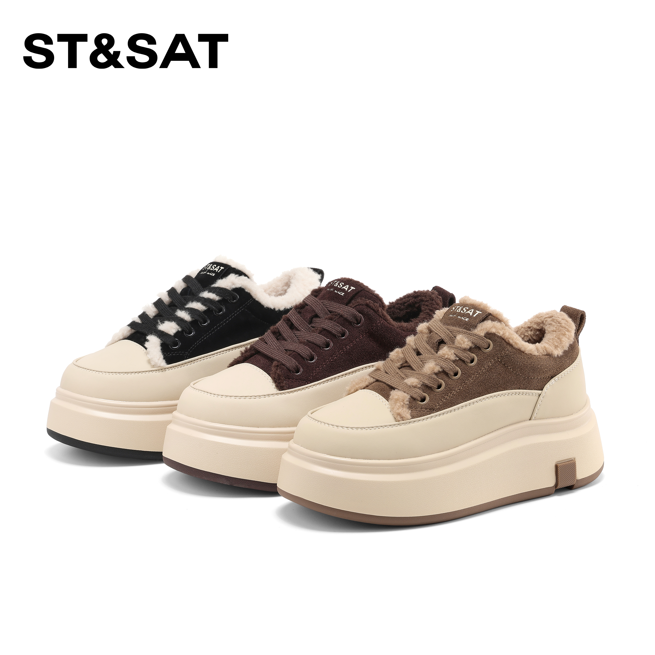 【杜】星期六增高厚底加绒休闲鞋2025新款百搭时尚女鞋SSC411DCVA-X