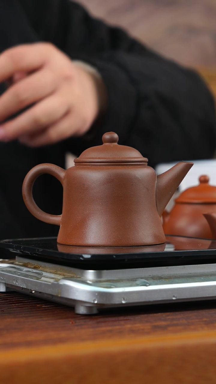 茶壶紫砂岁*?60年代秤砣壶130CC