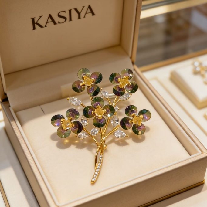 kasiya/卡思雅 铜合金胸针 精致优雅星空手捧花胸针百搭款 