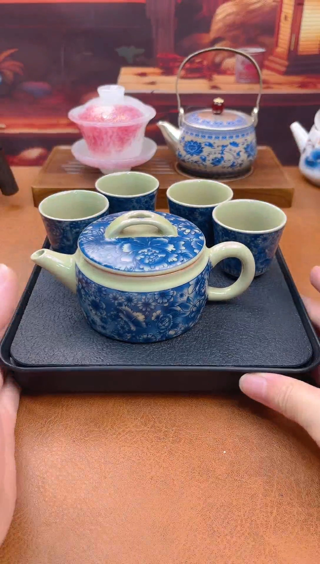 陶瓷茶具摆件旅行套组