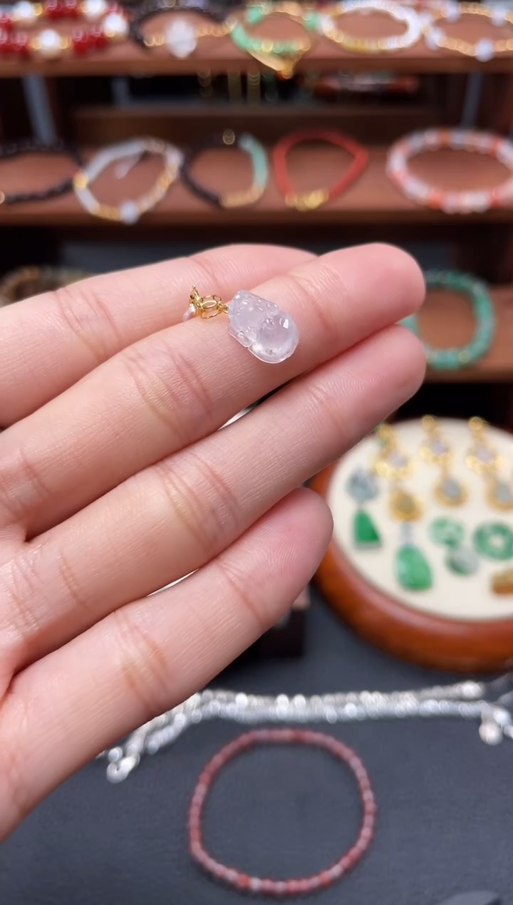 【闪购商品】翡翠吊坠(不含链)18K金镶嵌一个  JK458