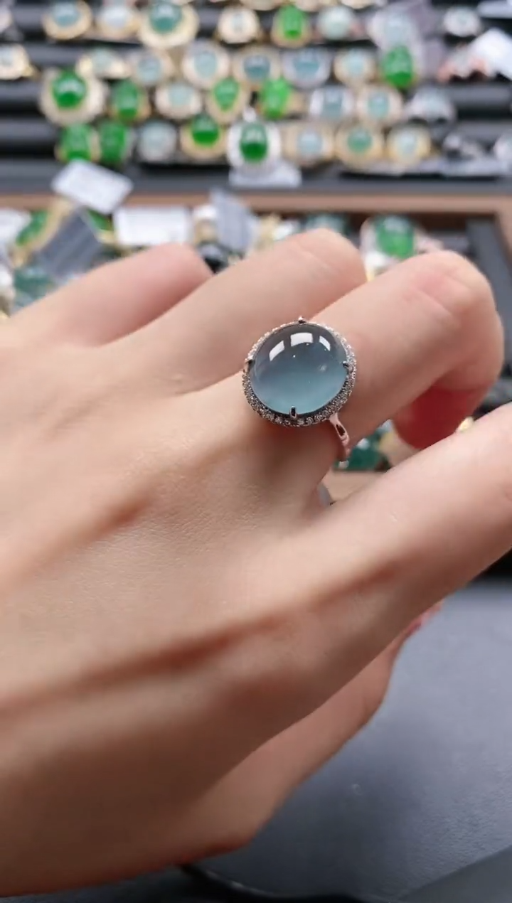 【闪购商品】翡翠戒指银S925镶嵌51511