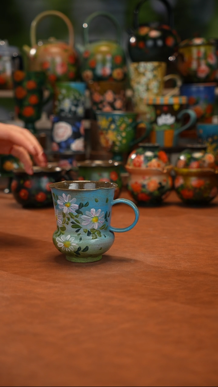 紫砂油画手绘釉下彩