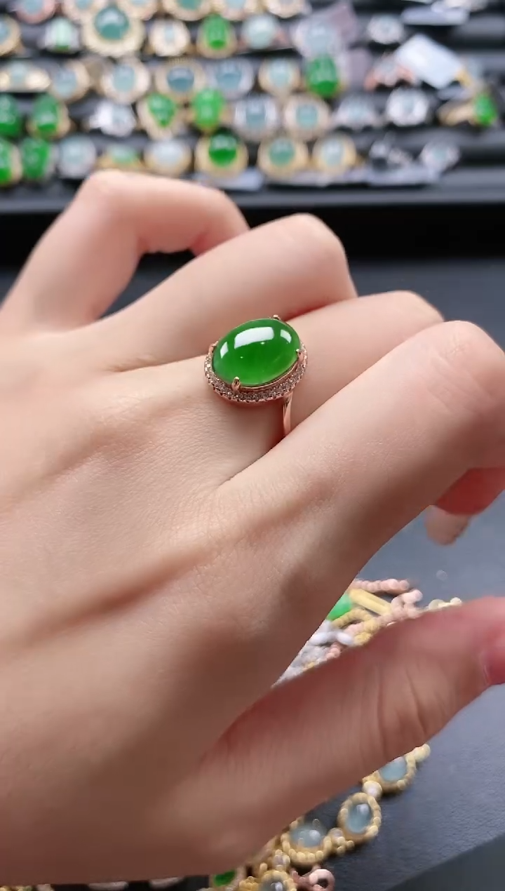 【闪购商品】翡翠戒指银S925镶嵌51511