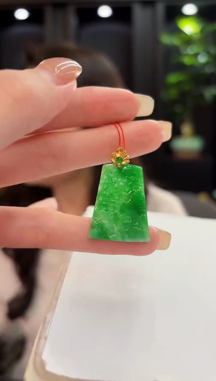 吊坠(不含链)18K金镶嵌翡翠 缅料A货/支持复检/一件