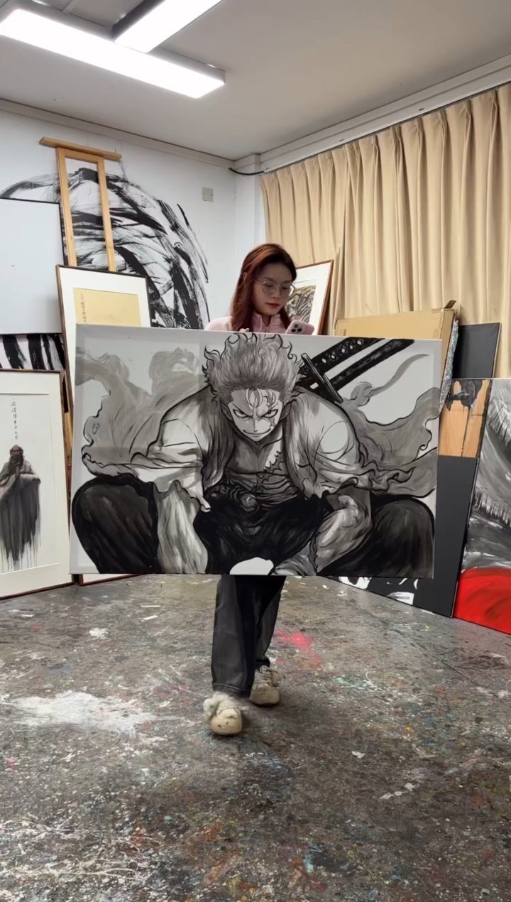 【闪购商品】丙烯画北北水墨动漫加框