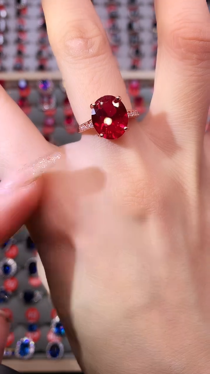 【闪购商品】红宝石戒指银S925镶嵌111111
