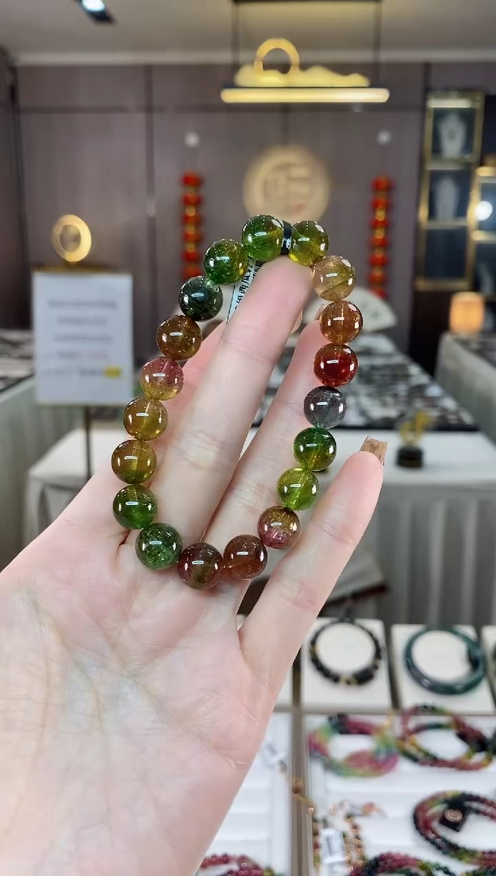 【闪购商品】碧玺西瓜单圈手串10mm+未镶嵌一物一证dan