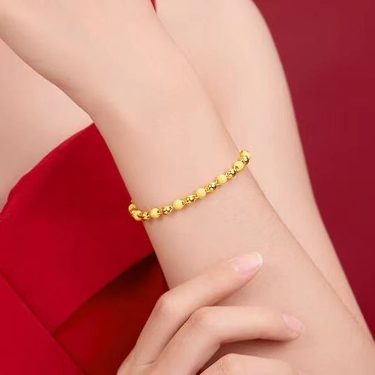 一光一珠黄金手链平安喜乐黄金手链