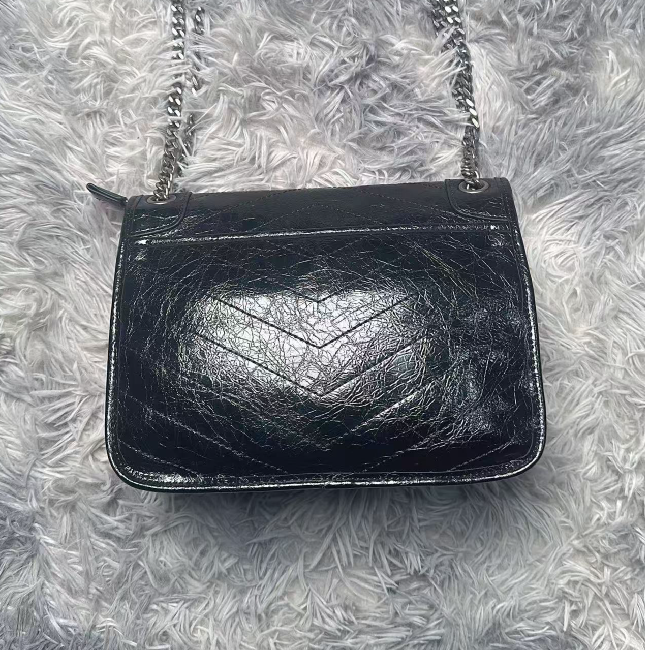 手工百搭时尚女包邮差黑色