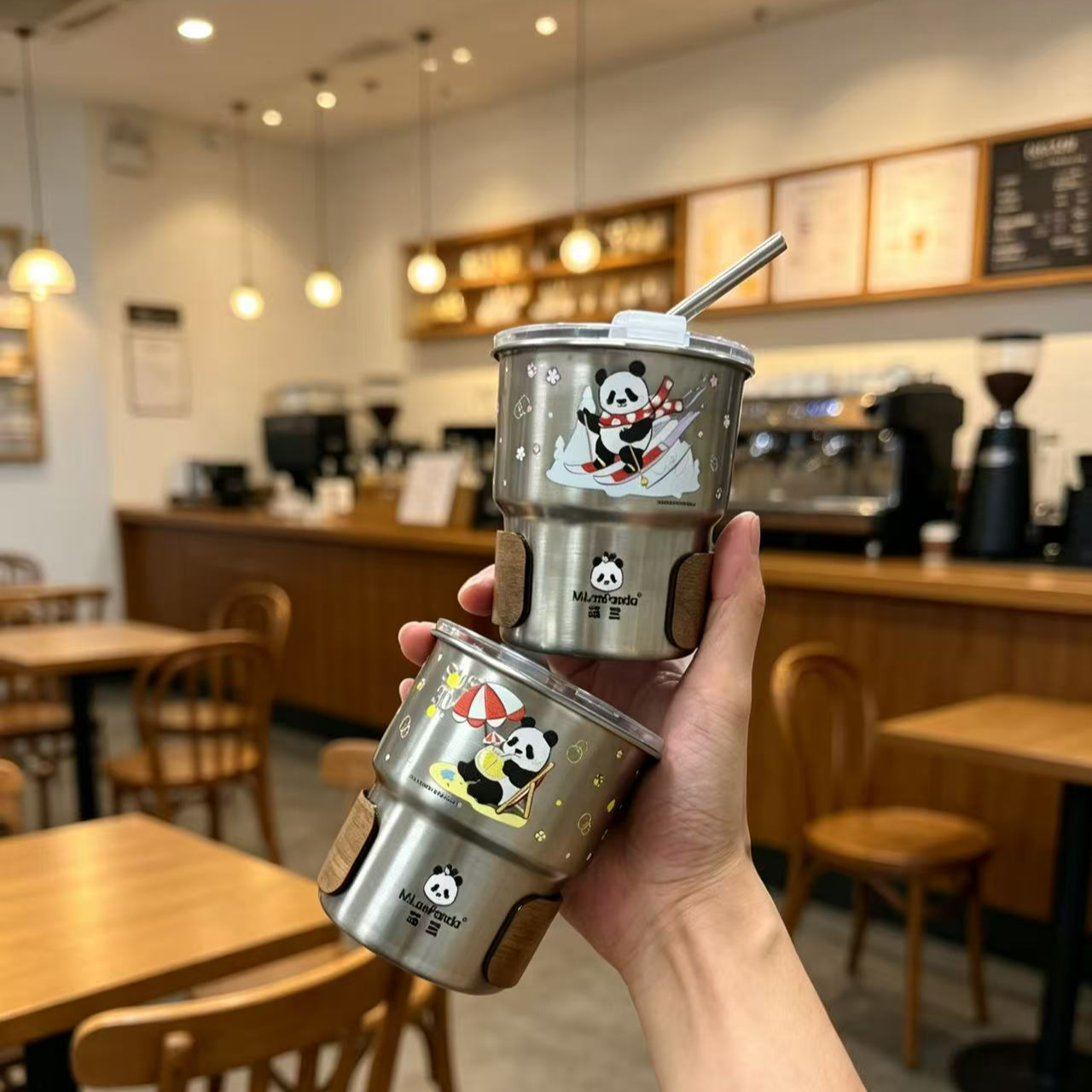 M.LanPanda萌兰正版IP授权ins高颜值漂亮杯子食品级吸管杯咖啡杯